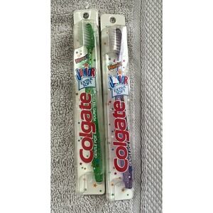 2 Vintage 90's Colgate Junior Extra Soft Toothbrushes  Green And Purple